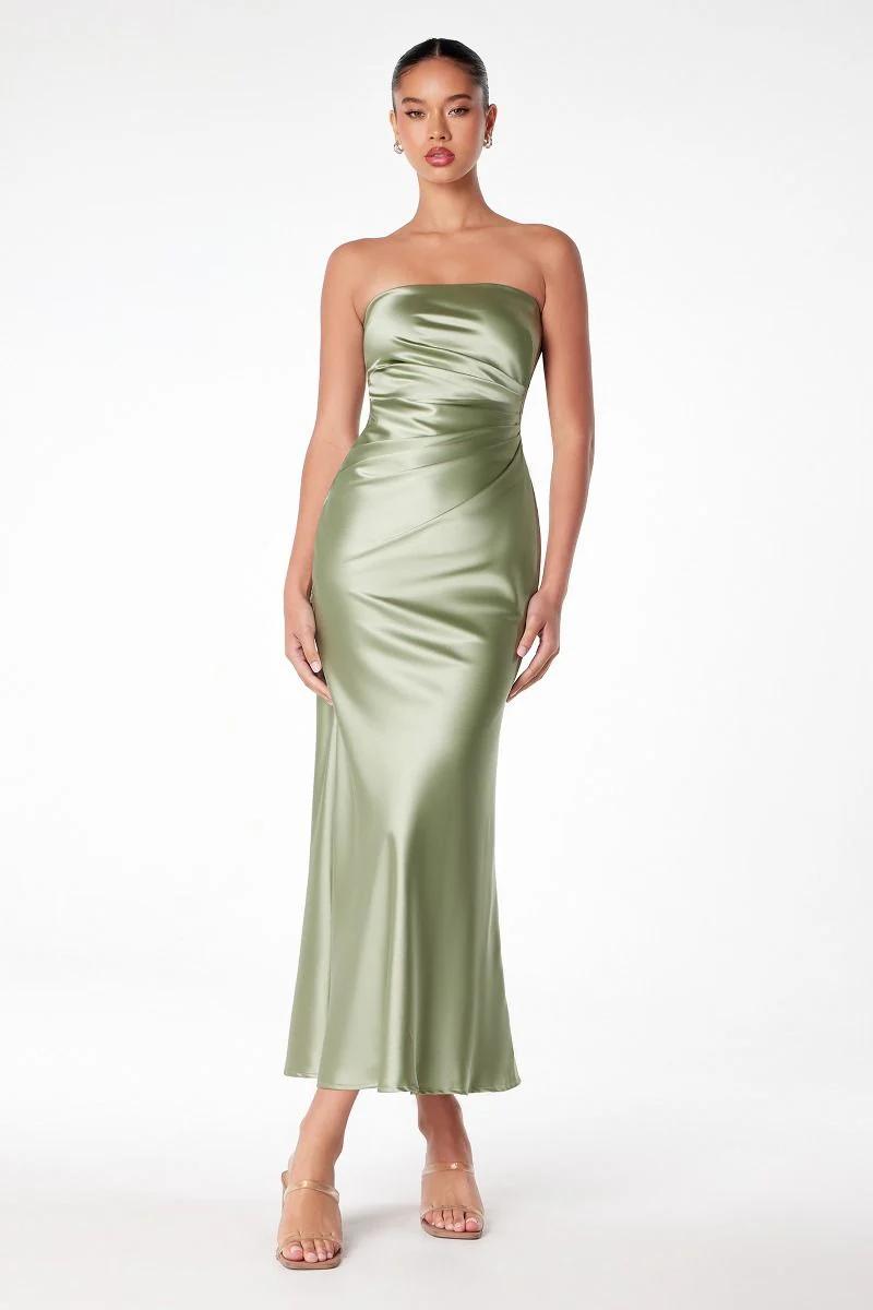 Vestido Strapless Satinado